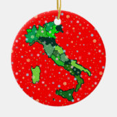 Cheerful Pastel Snowflakes and Map of Italy Keramisch Ornament (Voorkant)