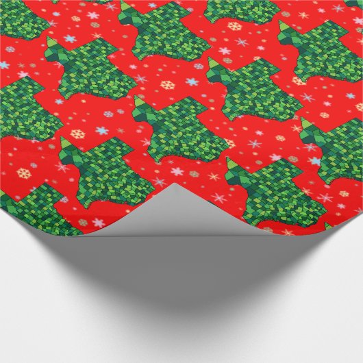 Cheerful Pastel Snowflakes and Map of Texas Cadeaupapier (Hoek)