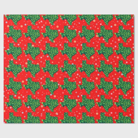 Cheerful Pastel Snowflakes and Map of Texas Cadeaupapier (Vlak)