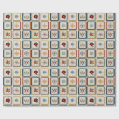 Cheerful Patchwork of Christmas Elements Cadeaupapier (Vlak)