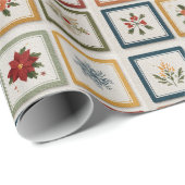 Cheerful Patchwork of Christmas Elements Cadeaupapier (Rol Hoek)