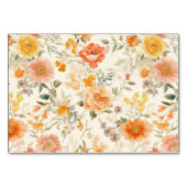 Cheerful Peach Floral Border Kaart (Achterkant)