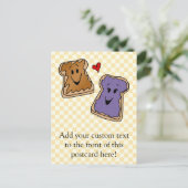 Cheerful Peanut Butter en Jelly Cartoon Friends Briefkaart (Staand voorkant)