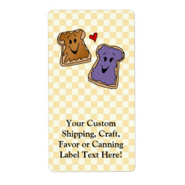 Cheerful Peanut Butter en Jelly Cartoon Friends Etiket