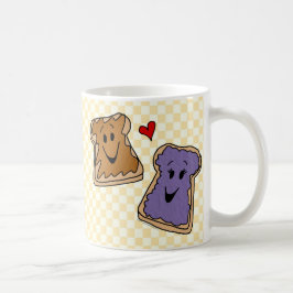Cheerful Peanut Butter en Jelly Cartoon Friends Koffiemok
