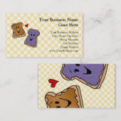 Cheerful Peanut Butter en Jelly Cartoon Friends Visitekaartje (Voorkant / Achterkant)