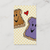 Cheerful Peanut Butter en Jelly Cartoon Friends Visitekaartje (Achterkant)