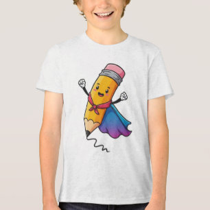 Cheerful Pencil – Kleurrijk & Creatief Kinder Desi Tri-Blend Shirt