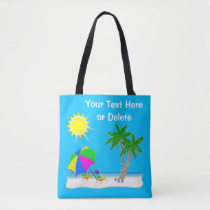 Cheerful Personalized Beach Canvas tassen