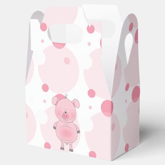 Cheerful Pink Pig Cartoon Bedankdoosjes (Geopend)