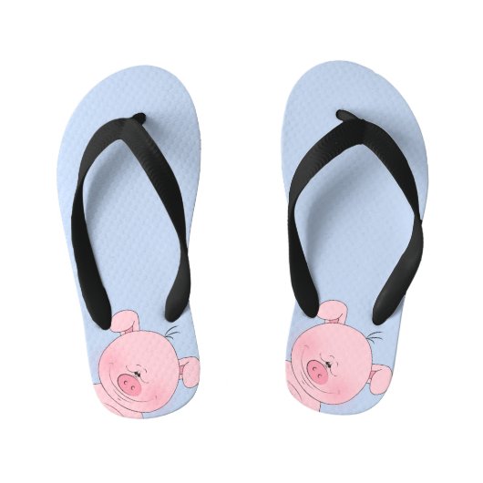 Cheerful Pink Pig Cartoon Kinder Teenslippers (Voetbed)