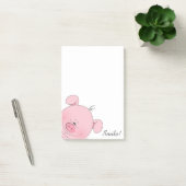 Cheerful Pink Pig Cartoon Post-it® Notes (Kantoor)