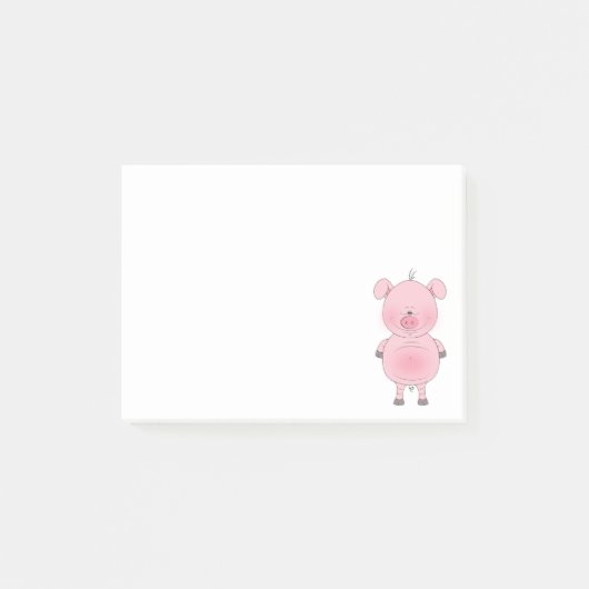 Cheerful Pink Pig Cartoon Post-it® Notes (Voorkant)