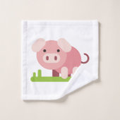 Cheerful Pink Piglet Bad Handdoek (Wasdoekje)