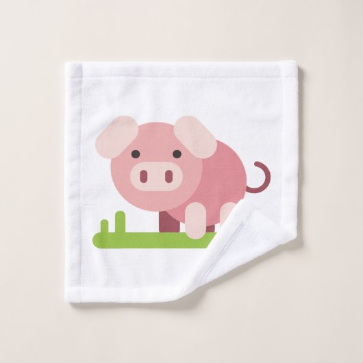 Cheerful Pink Piglet Bad Handdoek (Wasdoekje)