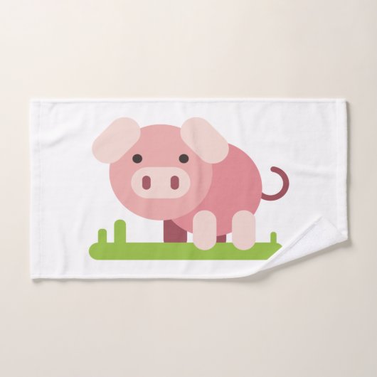 Cheerful Pink Piglet Bad Handdoek (Handdoek)