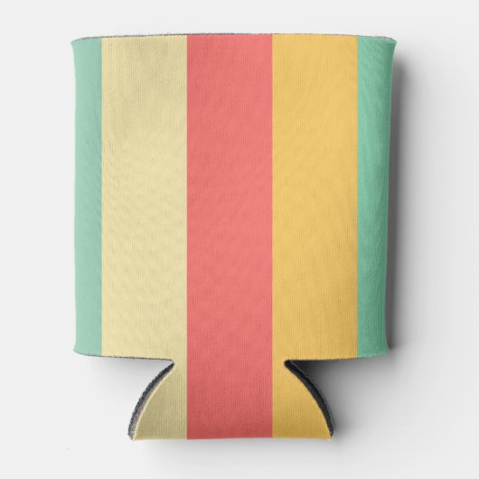 Cheerful Pink Yellow Green Blue Stripes Blikjeskoeler (Voorkant)