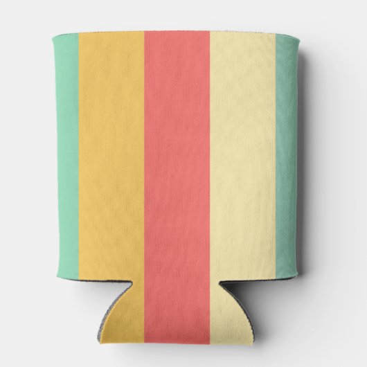 Cheerful Pink Yellow Green Blue Stripes Blikjeskoeler (Achterkant)