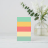 Cheerful Pink Yellow Green Blue Stripes Visitekaartje (Staand voorkant)