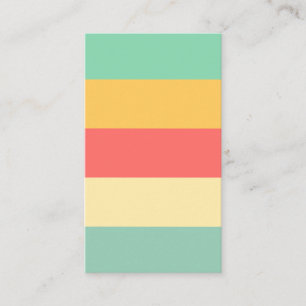Cheerful Pink Yellow Green Blue Stripes Visitekaartje