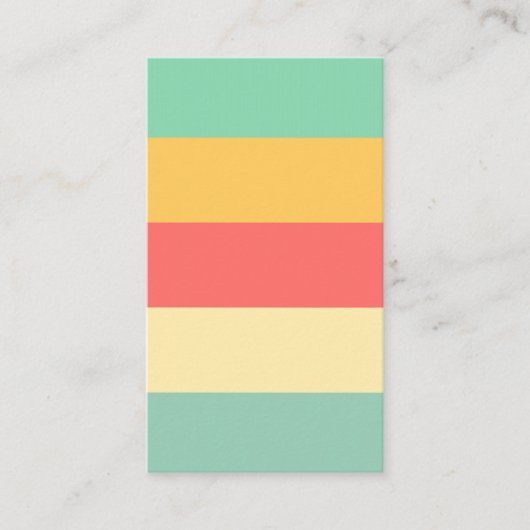 Cheerful Pink Yellow Green Blue Stripes Visitekaartje (Voorkant)