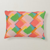 Cheerful Pink Yellow Green Sinaasappel Salmon Cora Accent Kussen (Achterkant)