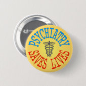 Cheerful Pro-Psychiatry-Button Ronde Button 5,7 Cm (Voorkant /achterkant)
