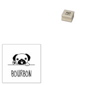 Cheerful Pug Dog Custom Name Rubberstempel (Gestempeld)
