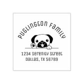 Cheerful Pug Dog Family Arch Adres 2 Rubberstempel (Afrduk)
