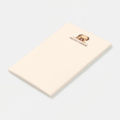 Cheerful Pug Dog Peeking boven de douanenaam Post-it® Notes (Schuin)