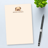 Cheerful Pug Dog Peeking boven de douanenaam Post-it® Notes