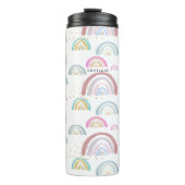 Cheerful Rainbow-patroon | Monogram Tumbler Thermosbeker (Voorkant)