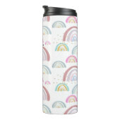 Cheerful Rainbow-patroon | Monogram Tumbler Thermosbeker (Geroteerd rechts)