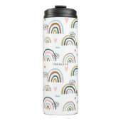 Cheerful Rainbow-patroon | Monogram Tumbler Thermosbeker (Voorkant)
