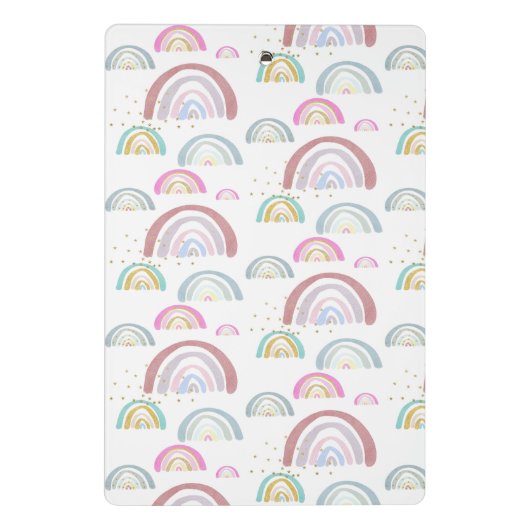 Cheerful Rainbow Pattern Personalized Clipboard Mini Klembord (Achterkant)