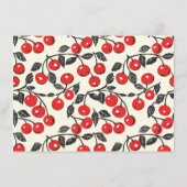 Cheerful Red Cherry Border Informatiekaartje (Achterkant)