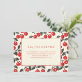 Cheerful Red Cherry Border Informatiekaartje (Staand voorkant)