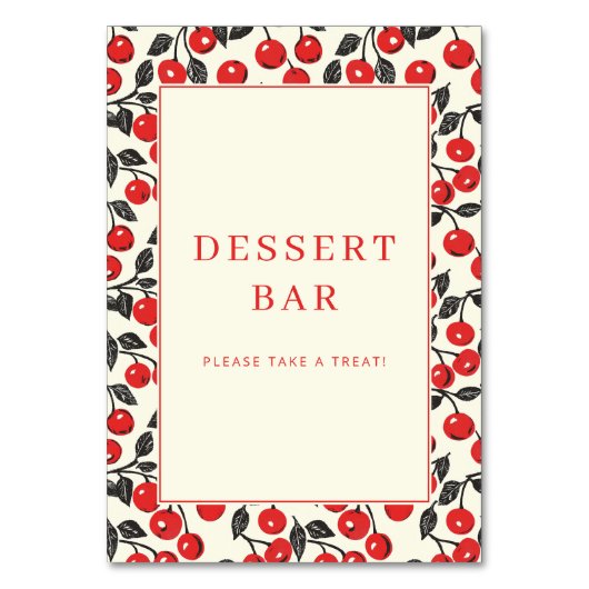 Cheerful Red Cherry Border Kaart (Voorkant)
