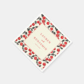 Cheerful Red Cherry Border Servet (Hoek)