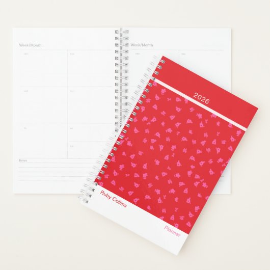 Cheerful Red Floral Modern Planner (Display)