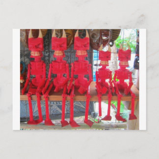 Cheerful Red Little Mexican Devils sitting around Briefkaart