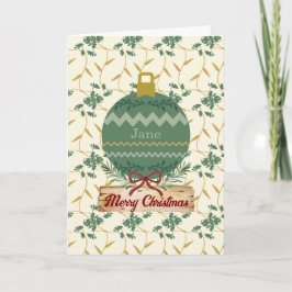 Cheerful Regal Floral Ivory Holiday Card Bedankkaart
