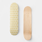 Cheerful Retro Daisies White en Mustard Yellow Persoonlijk Skateboard (Voorkant)