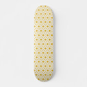 Cheerful Retro Daisies White en Mustard Yellow Persoonlijk Skateboard (Voorkant)