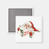 Cheerful Retro Santa Claus Magneet (Voorkant / Achterkant)