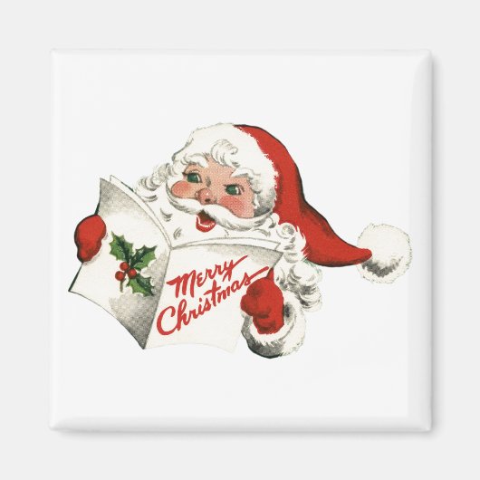Cheerful Retro Santa Claus Magneet (Voorkant)