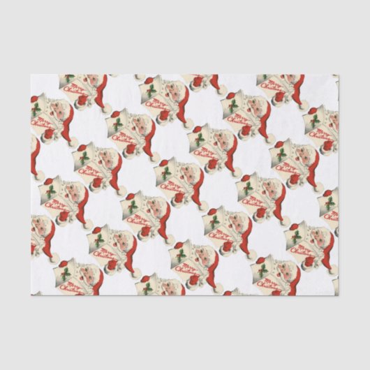 Cheerful Retro Santa Claus Tissuepapier (Voorkant)