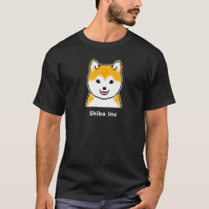 Cheerful Round-Faced Shiba Inu Pixel Art Premium T-shirt