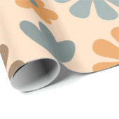 Cheerful Rustic Retro Scandinavian Floral Pattern Cadeaupapier (Rol Hoek)