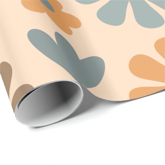 Cheerful Rustic Retro Scandinavian Floral Pattern Cadeaupapier (Rol Hoek)